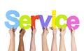 Diverse People Holding Word Service Royalty Free Stock Photo