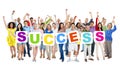 Diverse People Holding Word Success Royalty Free Stock Photo