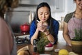 Diverse people joining cooking class Royalty Free Stock Photo