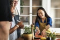Diverse people joining cooking class Royalty Free Stock Photo