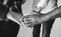 Diverse people joining hands together teamwork and community concept Royalty Free Stock Photo