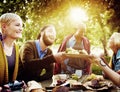 Diverse People Luncheon Outdoors Food Concept Royalty Free Stock Photo