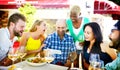 Diverse People Luncheon Outdoors Food Concept Royalty Free Stock Photo