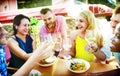 Diverse People Luncheon Outdoors Food Concept Royalty Free Stock Photo