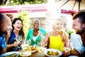 Diverse People Luncheon Outdoors Food Concept Royalty Free Stock Photo