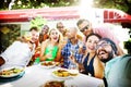 Diverse People Luncheon Outdoors Food Concept Royalty Free Stock Photo