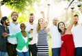 Diverse People Luncheon Outdoors Food Concept Royalty Free Stock Photo