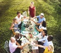 Diverse People Luncheon Outdoors Food Concept Royalty Free Stock Photo