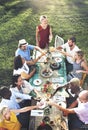 Diverse People Luncheon Outdoors Food Concept Royalty Free Stock Photo