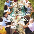 Diverse People Luncheon Outdoors Food Concept Royalty Free Stock Photo