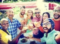 Diverse People Luncheon Outdoors Food Concept Royalty Free Stock Photo