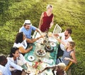 Diverse People Luncheon Outdoors Food Concept Royalty Free Stock Photo