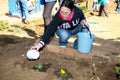 Diverse People performing Community Service gardening at local township school Royalty Free Stock Photo