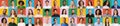 Diverse people showing positive emotions on colorful backgrounds, collection Royalty Free Stock Photo