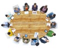 Diverse People Working Around the Conference Table Royalty Free Stock Photo