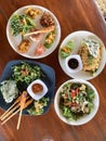 Diverse photo of many popular Indonesian dishes Royalty Free Stock Photo