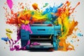 Diverse Printer color splashes. Generate Ai Royalty Free Stock Photo