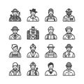 Diverse Professions - A Collection of Illustrated Worker Icons Royalty Free Stock Photo