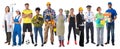 Diverse professions people on white Royalty Free Stock Photo