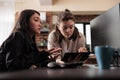 Diverse programming engineers analyzing html code Royalty Free Stock Photo