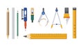 Diverse School and Art Supplies for Learning and Creativity, vector design Generative AI Royalty Free Stock Photo