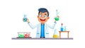 Diverse Scientists in Lab: Collaborative Research, vector design Generative AI Royalty Free Stock Photo