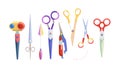 Diverse Scissors Collection for Various Cutting Tasks, Vector Design Generative AI Royalty Free Stock Photo