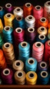 A diverse selection of colorful threads presented in a comprehensive catalog Royalty Free Stock Photo