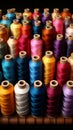 A diverse selection of colorful threads presented in a comprehensive catalog Royalty Free Stock Photo
