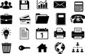 Diverse Set of Black Business and Technology Icons on White Background collection Royalty Free Stock Photo