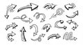 Versatile Hand-Drawn Doodle Arrows Collection Royalty Free Stock Photo