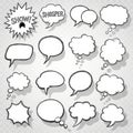 A diverse set of hand-drawn speech and thought bubbles with a sketch comic style on a transparent background, perfect for dialogue Royalty Free Stock Photo