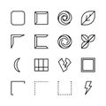 Assorted Outline Abstract Shapes and Symbols Vector Set Royalty Free Stock Photo