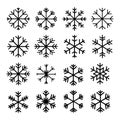 Diverse snowflake designs in a grid pattern, showcasing intricate shapes and details Royalty Free Stock Photo