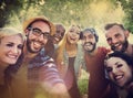 Diverse Summer Friends Fun Bonding Selfie Concept Royalty Free Stock Photo