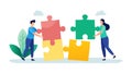 Diverse Team Assembling Puzzle, Collaboration Vector, vector design Generative AI Royalty Free Stock Photo