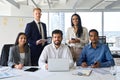 Diverse team business people workers in office boardroom, portrait Royalty Free Stock Photo