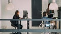 Diverse team of cloud programers working on app developing