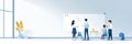A diverse team collaborates on a whiteboard engaging in brainstorming and problemsolving during a productive meeting