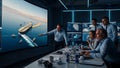 Logistics Team Analyzing Maritime Operations in a High-Tech Control Room Royalty Free Stock Photo