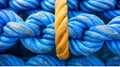 Diverse team strength unity in colorful network rope integration and partnership empowerment Royalty Free Stock Photo