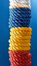 Diverse team strength unity through ropes symbolizing partnership, support, and communication. Royalty Free Stock Photo