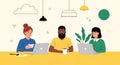 Team Collaboration and Creative Workspace Illustration for Remote Work Solutions Royalty Free Stock Photo