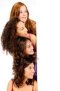 Diverse Teenagers with Blank Sign Royalty Free Stock Photo