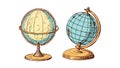 Diverse Terrestrial Globes for World Geography, vector design Generative AI Royalty Free Stock Photo