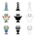 Diverse trophy awards icon set featuring multiple award styles for recognition, success and achievement Royalty Free Stock Photo