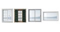 Diverse window styles showcase architectural elements with natural light Royalty Free Stock Photo
