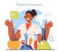 Diverse women in science concept. Female material engineer create