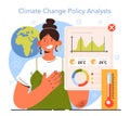 Diverse women in science. Female climate change policy analyst evaluate