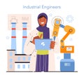 Diverse women in technology and engineering concept. Female industrial